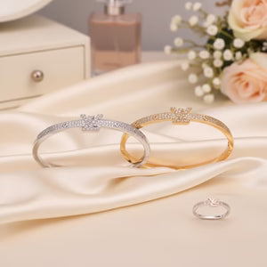 Luxury LV-Inspired Crown Bangle & Ring Set