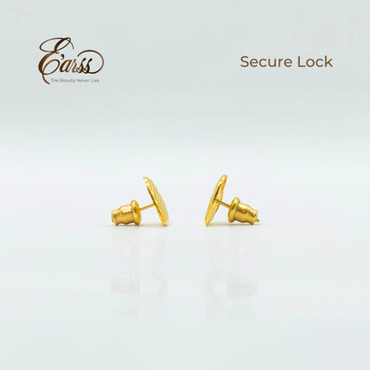Heart Rib Gold Earrings | Stainless Steel | 18K Gold Plated