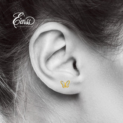 Butterfly White Gold Earring | Stainless Steel | 18K Gold Plated 30 Days Replacement Warranty
