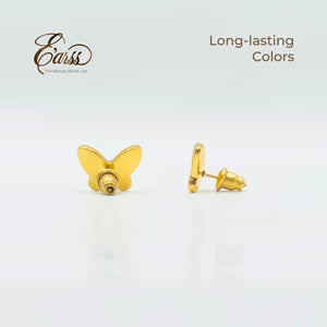 Butterfly White Gold Earring | Stainless Steel | 18K Gold Plated 30 Days Replacement Warranty