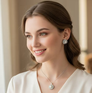 Classic Pearl Pendant Jewelry Set