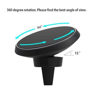 Compatible With Qi Wireless Charger Car Air Vents Clamp Magnetic Stand Holder W3 Charging