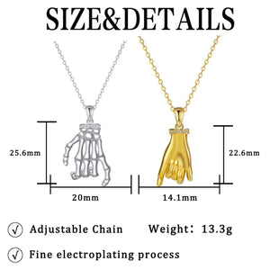 Elegant DesignerStyle HandinHand Couple Necklace Set