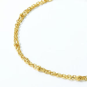 Simple Double-layer 925 Silver Plating 10K Yellow Bracelet For Women